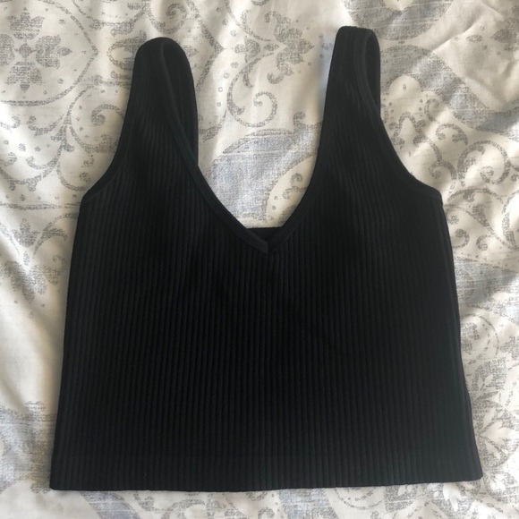 🖤 Black Seamless Free People Crop Top - Picture 1 of 4
